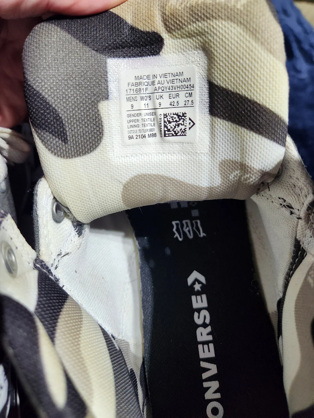 Converse All Star High Top Sneakers in Blue,gray, camo,white - Picture 8 of 9